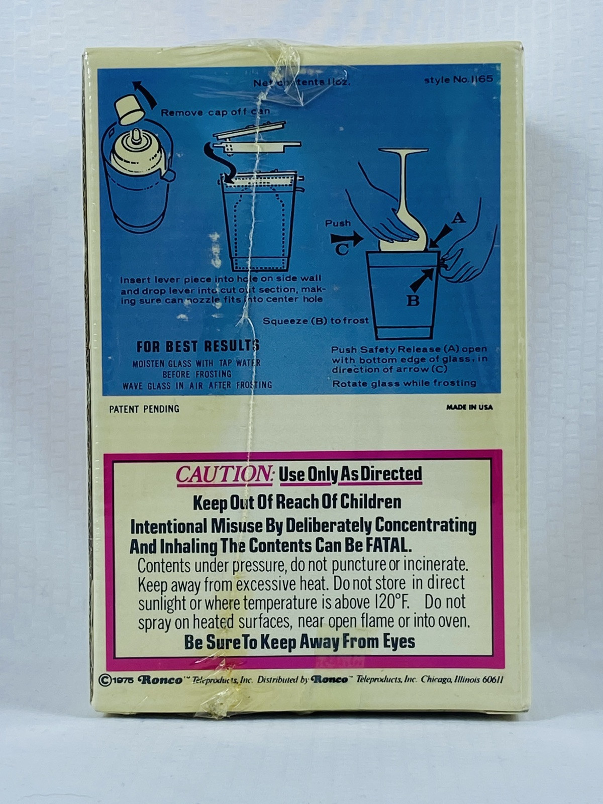 1975 VTG Glass Froster by Ronco Retro Collectible Barware NOS NEW and SEALED