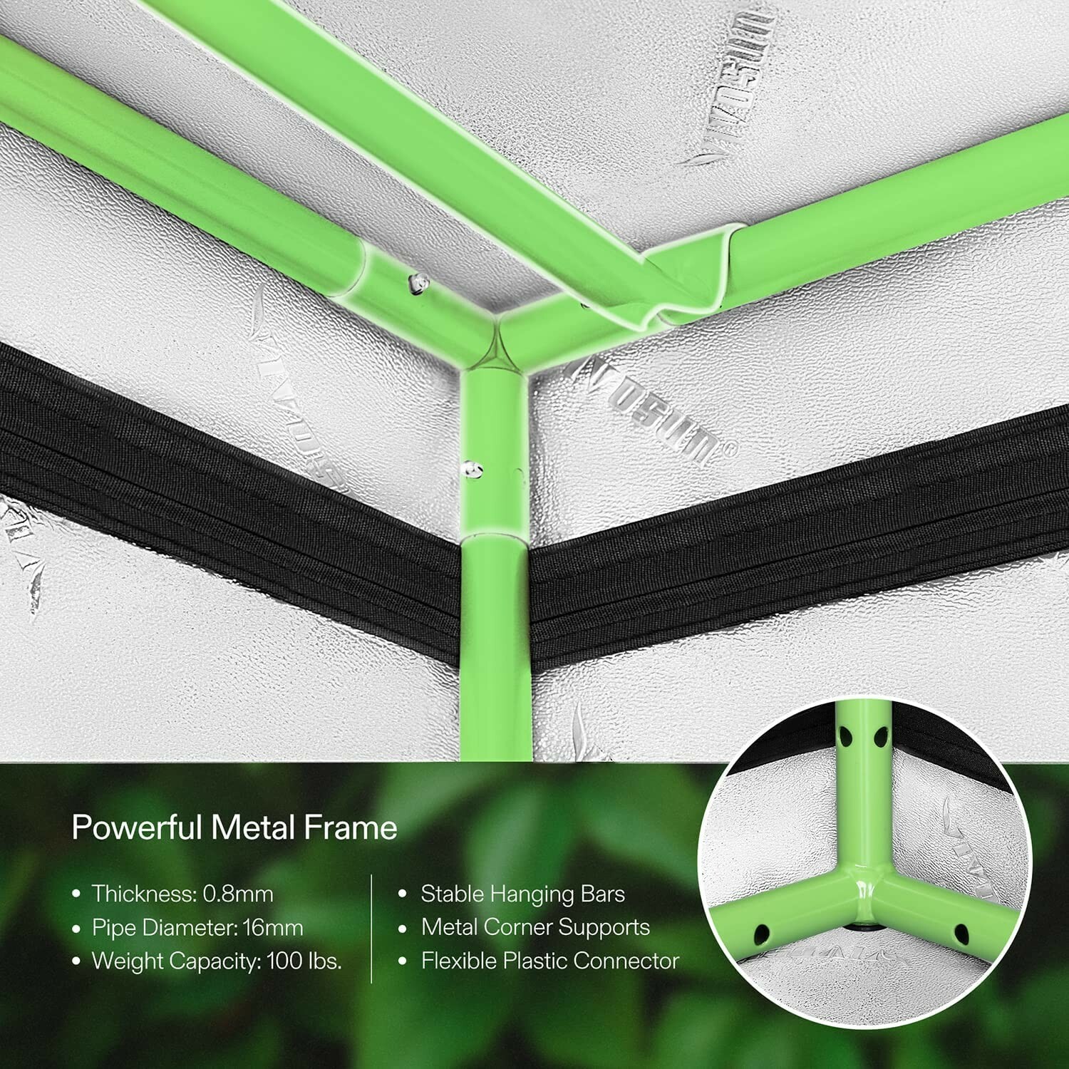 VIVOSUN Indoor Grow Tent 10'x10' Non toxic Mylar Room Reflective 120"x120"x80"