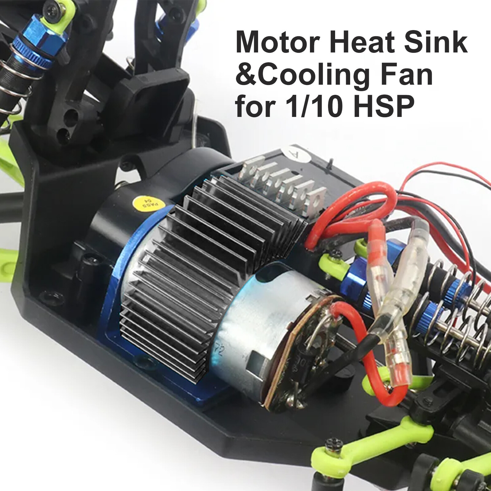 2pcs Aluminum 540/550 3650 Motor Heat Sink+Cooling Fan for 1/10 HSP RC Car Truck