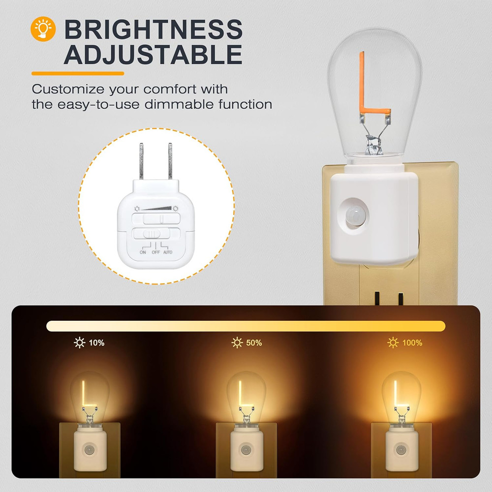 LED Night Light Plug In, Motion Sensor Night Light with Adjustable Brightness 3