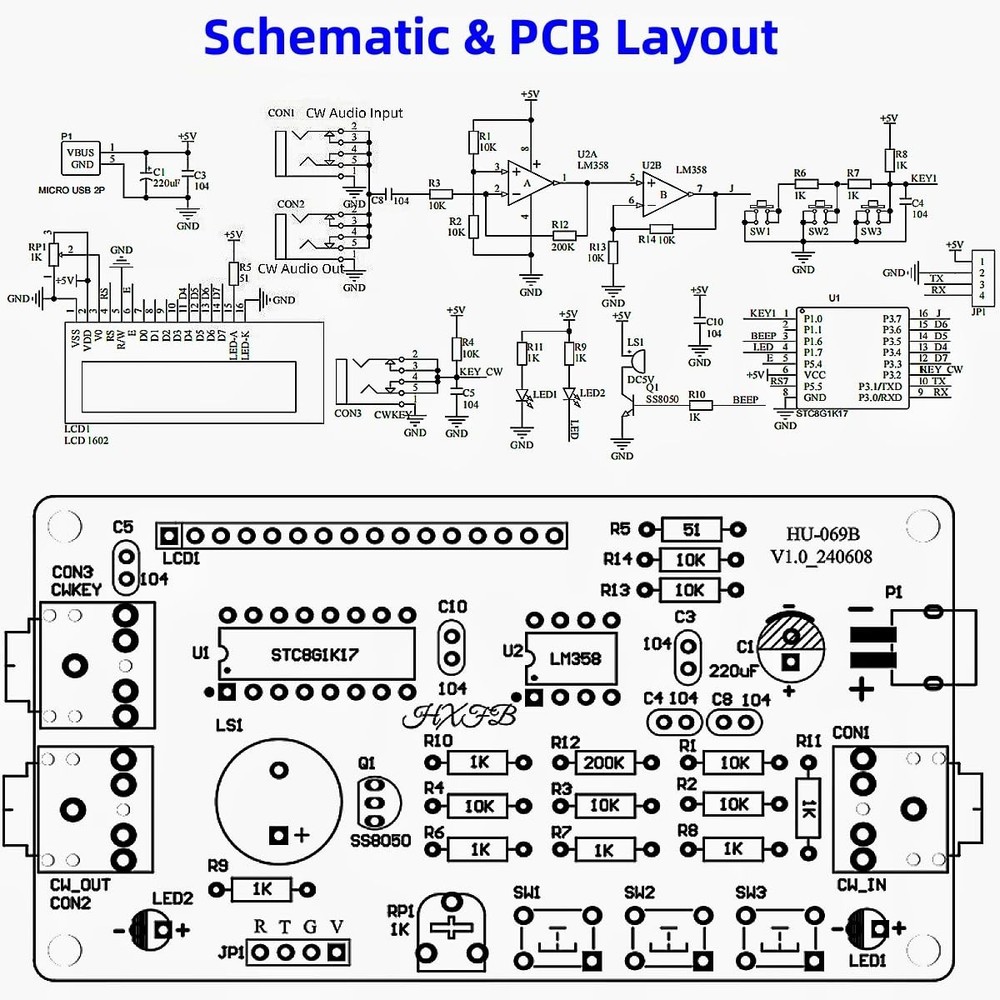 DIY Morse Code Trainer kit, Complete Project kit with Pre-soldered PCB & Encl...