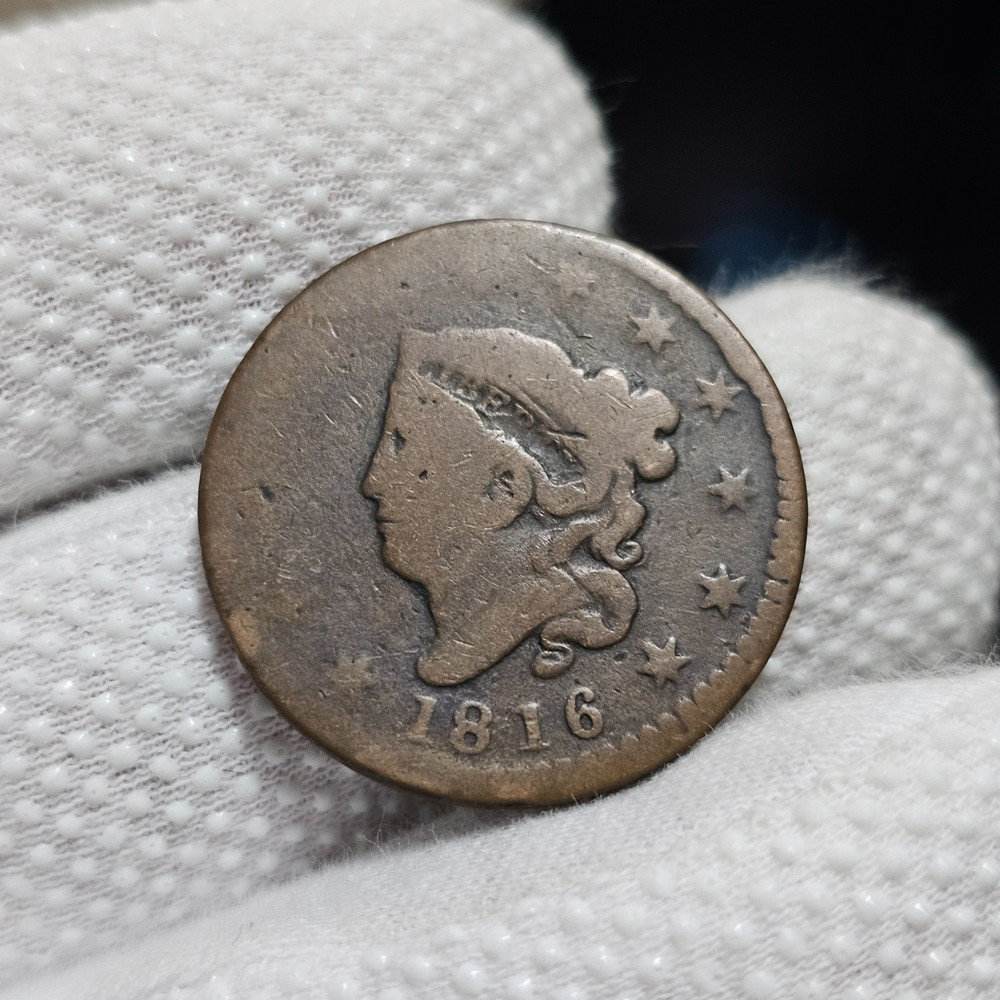 1816 Large Cent N.2 Completely Rotated Reverse Rare Error Coin