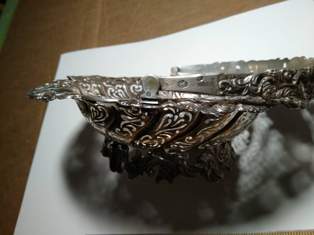 Decorative, Antique, Silver Bowl with handle.