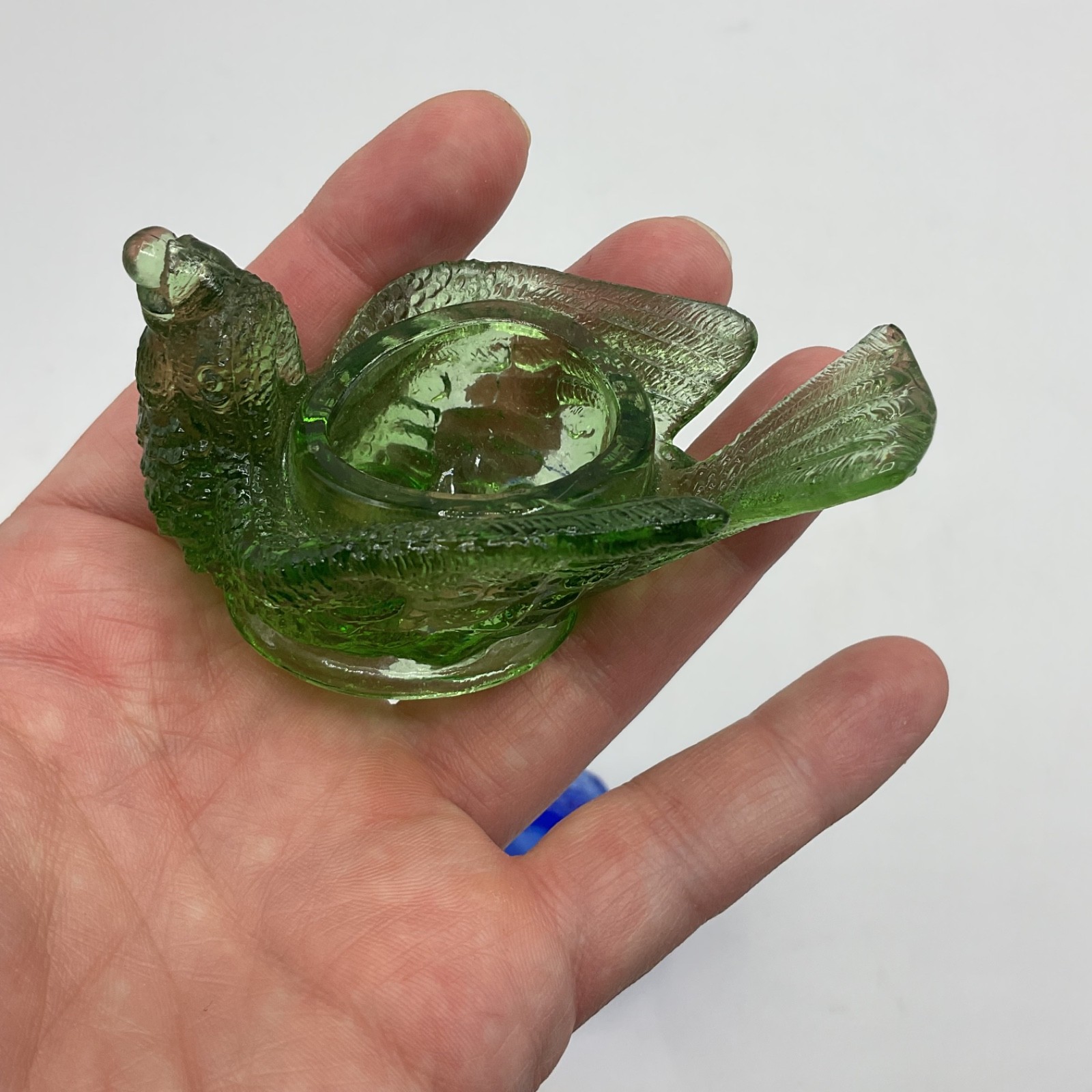 5 Degenhart Glass Bird Berry Open Salt Dip Cellar Candleholder Whimsy Trinket