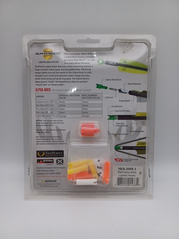 TENPOINT ALPHA-BRITE LIGHTED NOCK SYSTEM (.297) RED (3 PACK)
