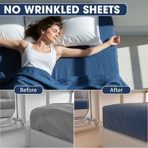 2 PCS Bed Sheet Straps, Adjustable Extended Bed Sheet Fasteners Fitted Black