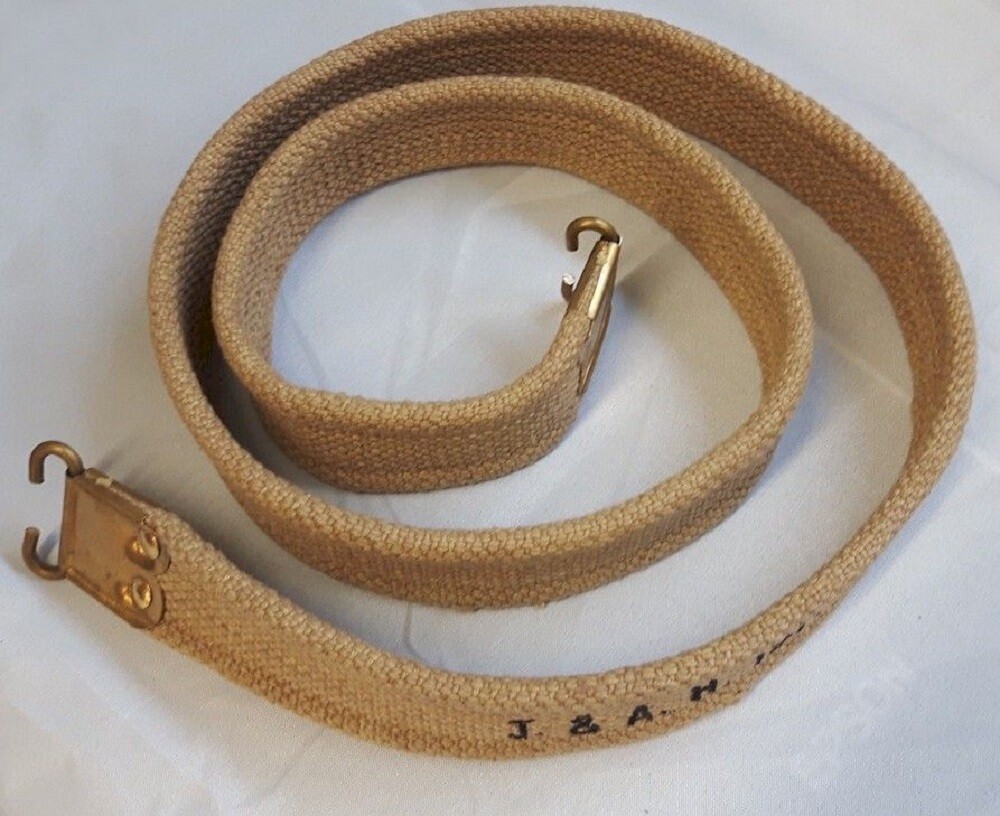 Enfield Military Rifle Sling - New Reproduction Tan Khaki Web - WWII WWI - 1944