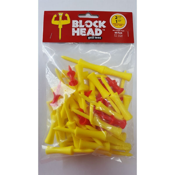 Block Head Plastic Step Golf Tees - Easy Tee Height System with Durable Plastic