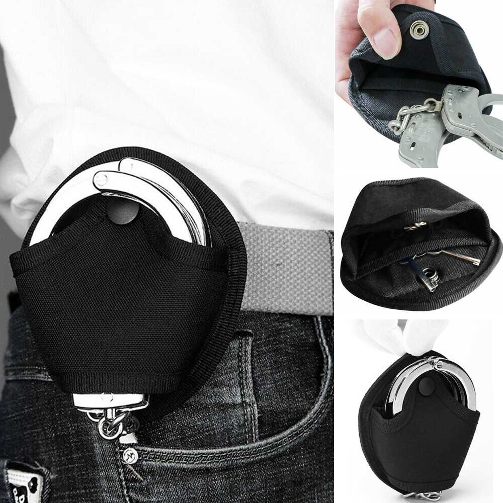 Handcuff Case, Nylon Open Top Handcuff Holder Pouch Fits Chain/Hinged Cuff US