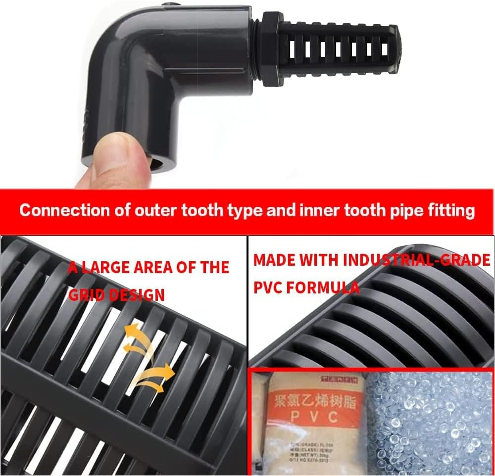 1/2 Inch Threaded Suction/Overflow Strainer, Screen Strainer 1/2 Inch (2 Pack)