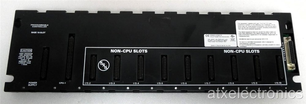 GE Fanuc IC693CHS391M 10-Slot Programable Controller Backplane