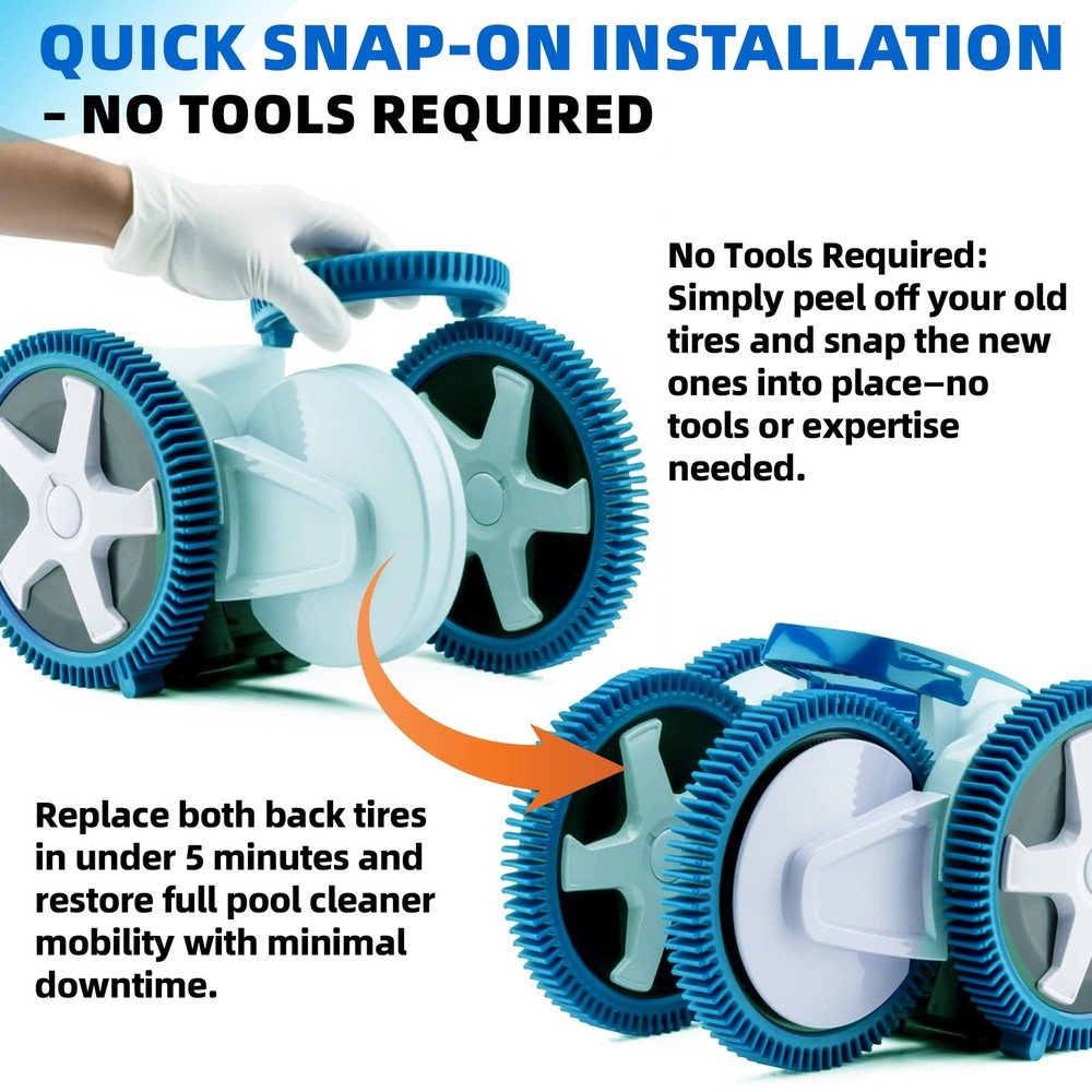 AR-PRO 2-Pack Back Tires Replacement for Pool Cleaner – 2 PACK-Rear
