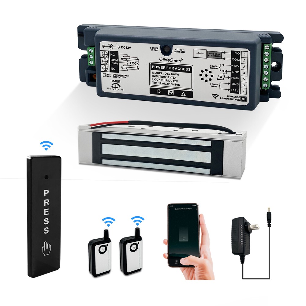 Electic Magnetic Door Lock System Kit with Remote and Smartphone App Control