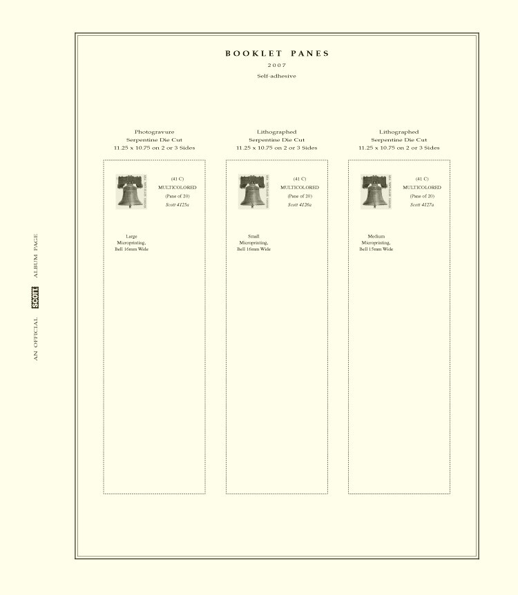 Scott Stamp Album Supplement Pages US Booklet Panes Part 4 2007 - 2015 New Stock