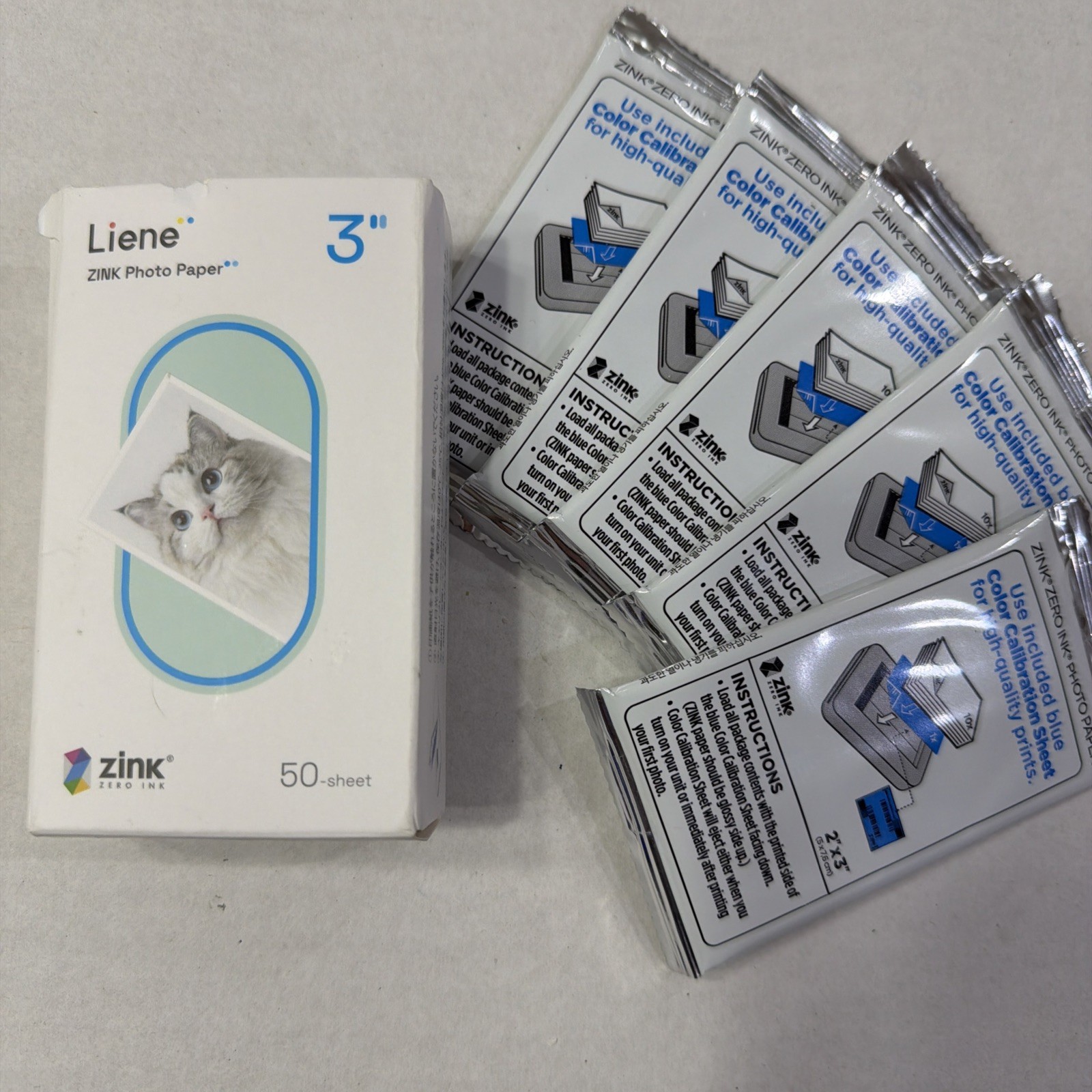 Liene 2x3” Mini Portable Instant Photo Printer Paper, 50 photos