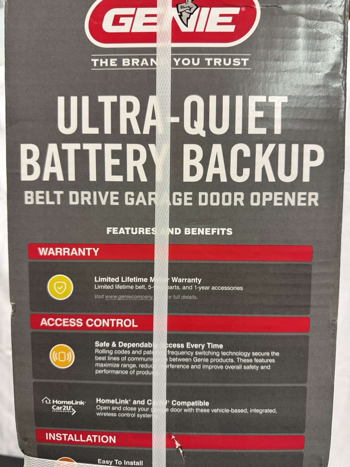Genie Garage Door Opener+ Battery Back-Up+Keypad 1 ¼ HPc Belt drive 38959Y Model