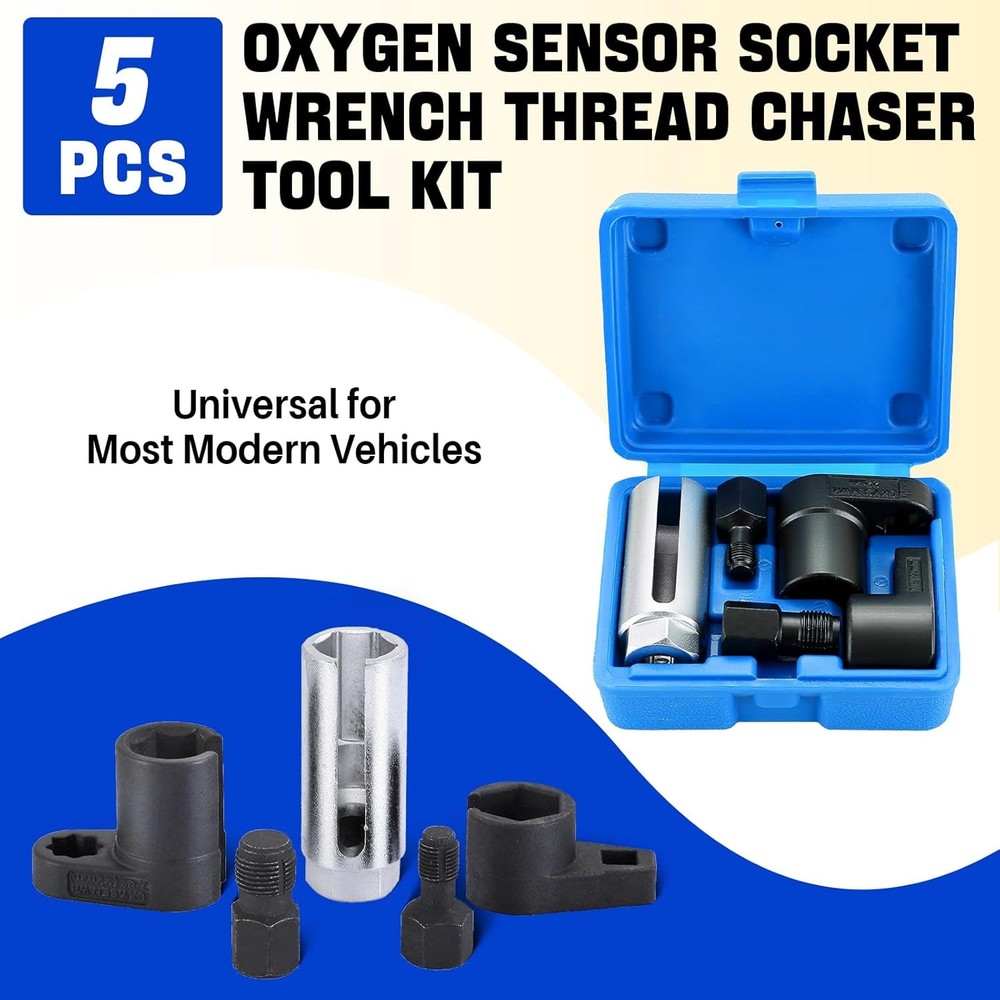 5pcs O2 Oxygen Sensor & Oil Pressure Sending Unit Master Sensor Socket Set Blue