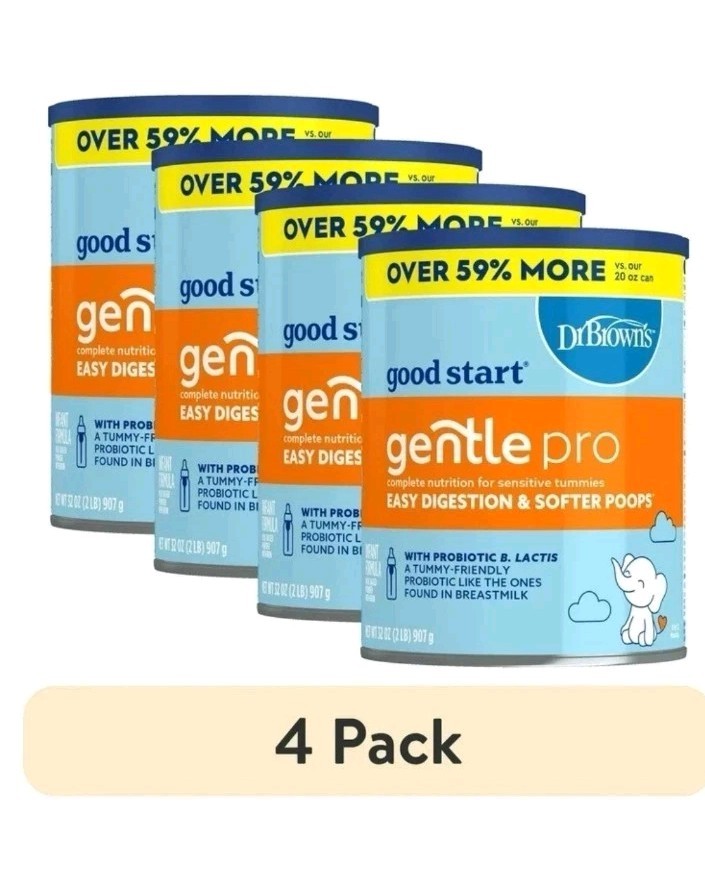 4 cans Good Start Dr. Brown’s Gentle Pro Baby Powder For Sensitive 32 Oz 04/2026