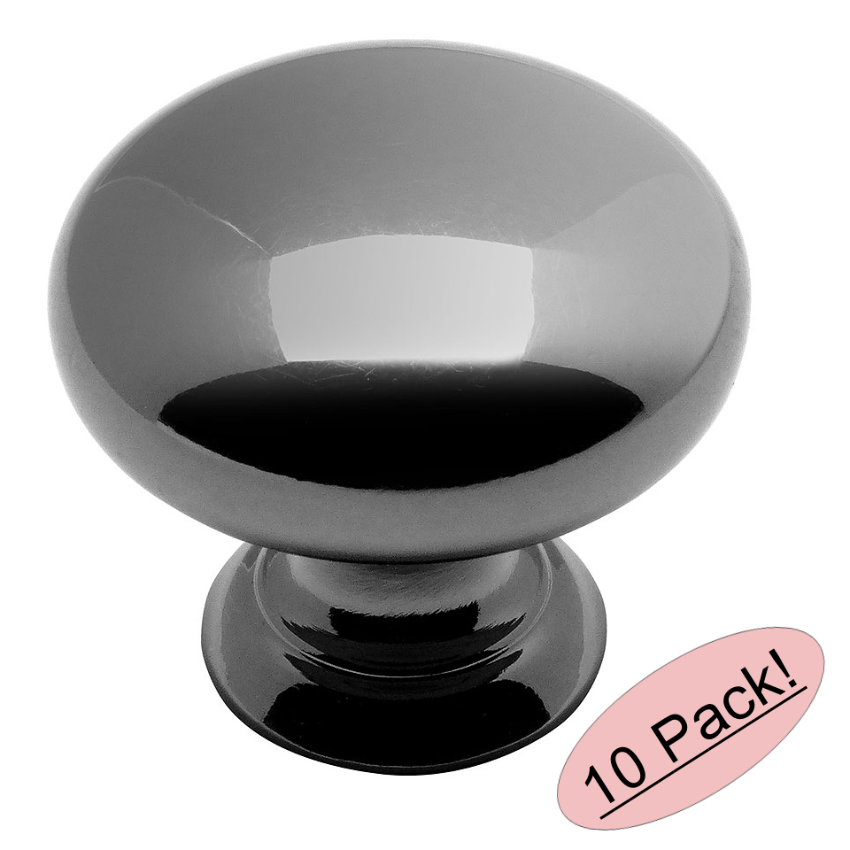 *10 Pack* Cosmas Cabinet Hardware Black Nickel Round Knobs #4950BN