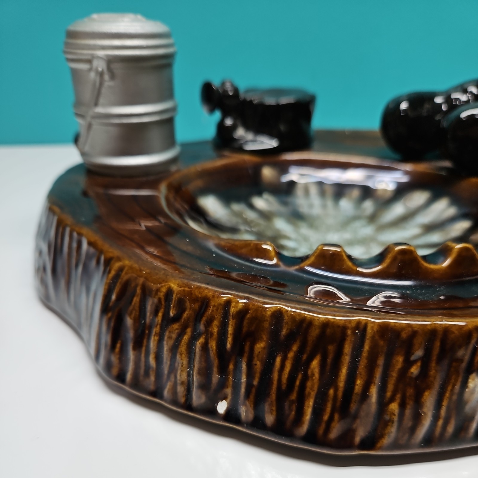 Vintage Coal Miner's Ashtray Large 11” Ceramic