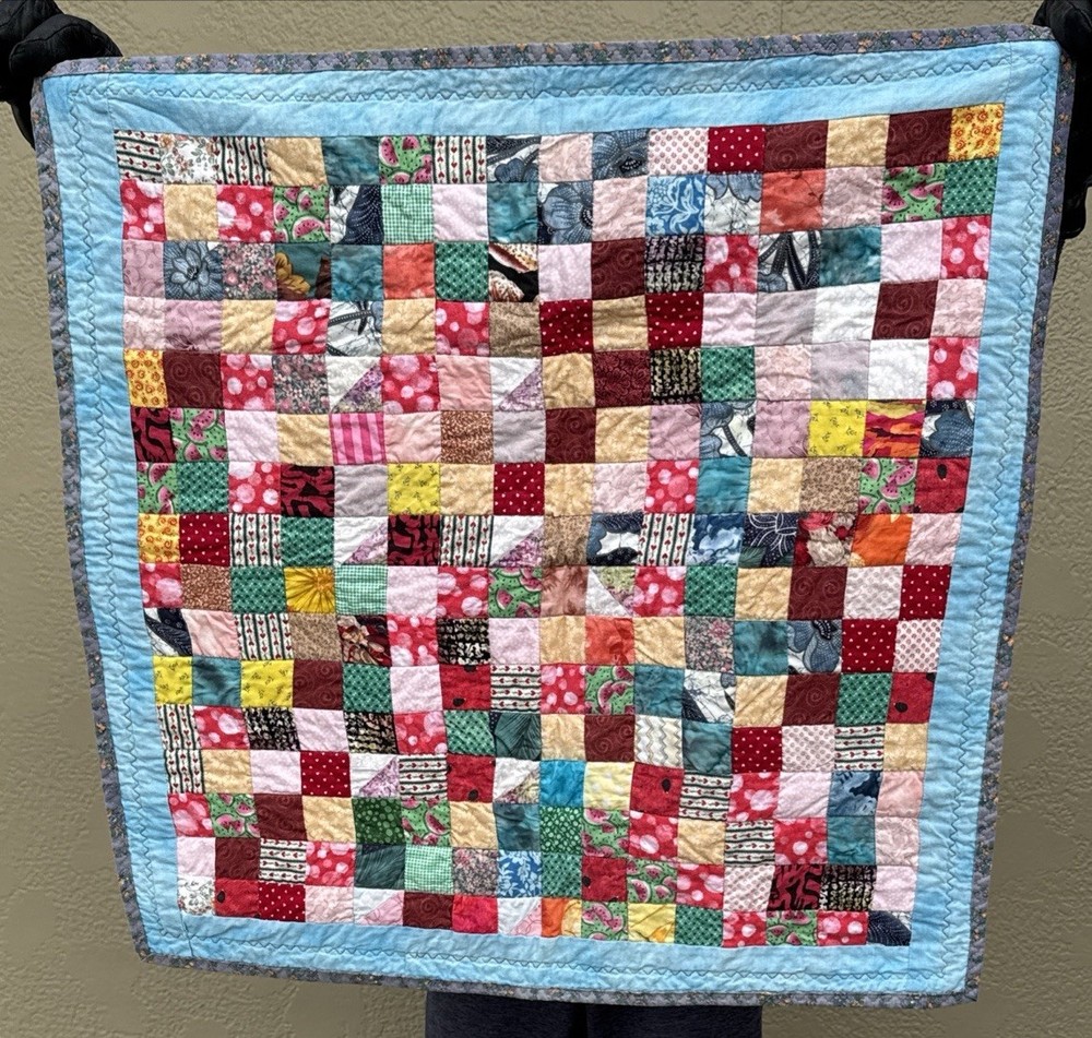Handmade Quilt Baby Lap 26"x26" Wall Display Patchwork EUC Doll