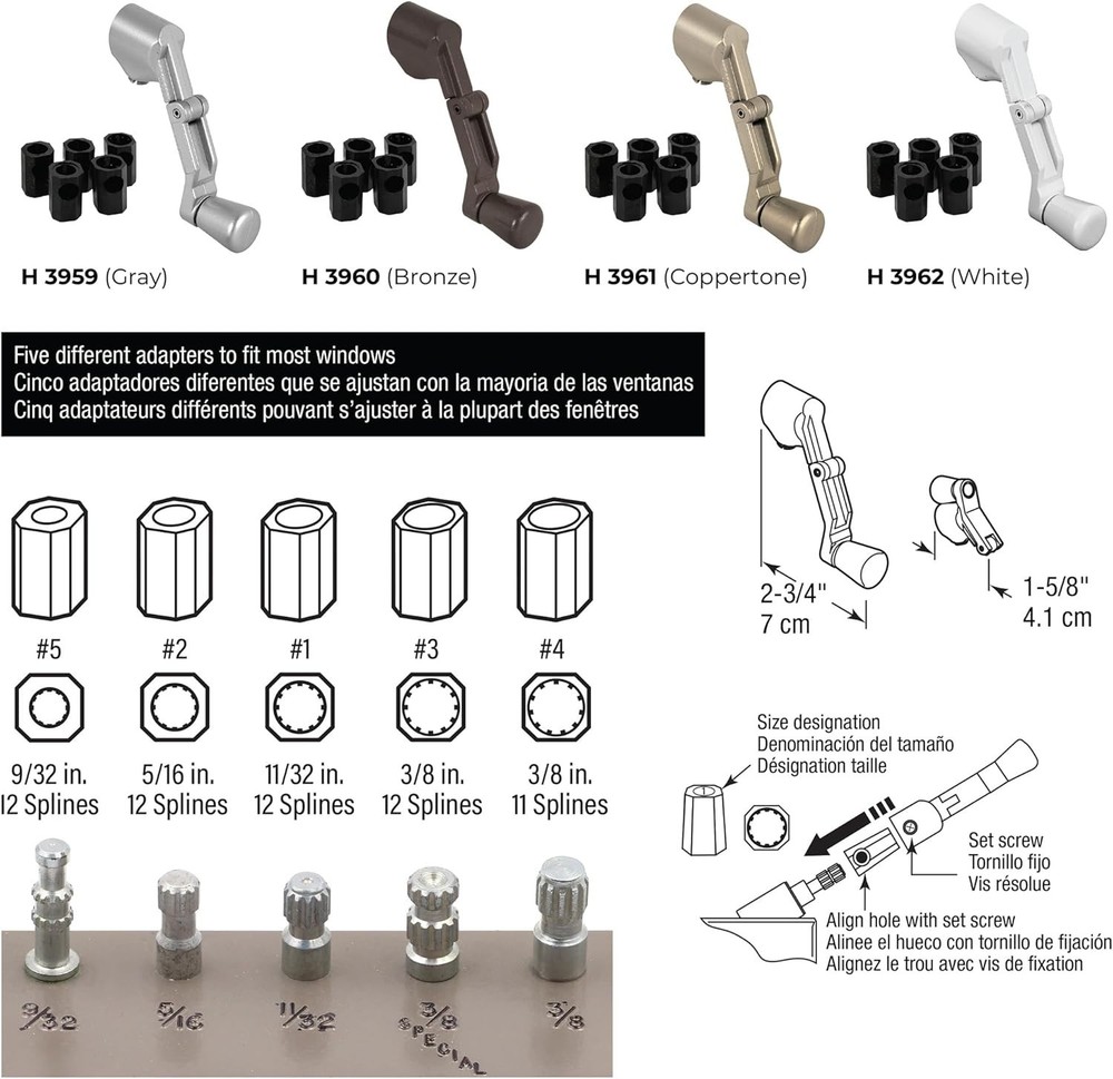 Modern Diecast Window Crank Handle - Folding Design for Enhanced Functionality\