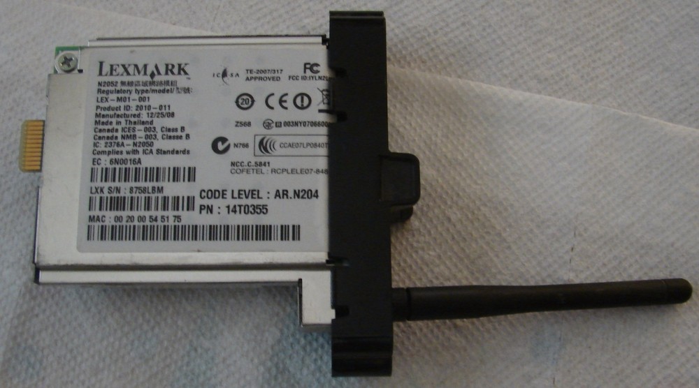 Lexmark N2052 Wireless adapter Lex-M01-001