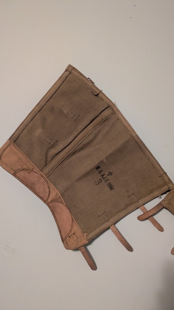 Original WW2 British Army 37 Pattern Spats Dispatch Gaiter Pair - 1944 Dated