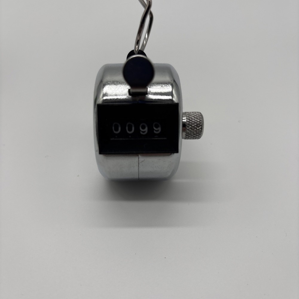 Hand Tally Counter 4 Digits Silver New