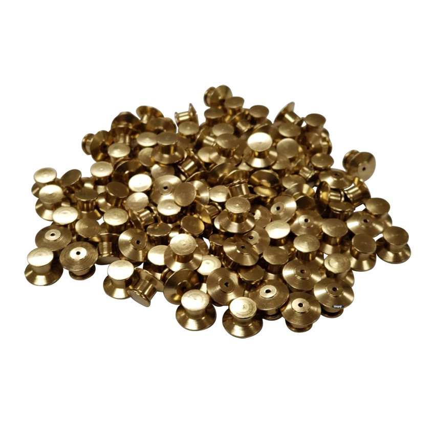 Brass Locking Flat head Backs Clasp Clutch MADE IN USA Pkg 100 PCS