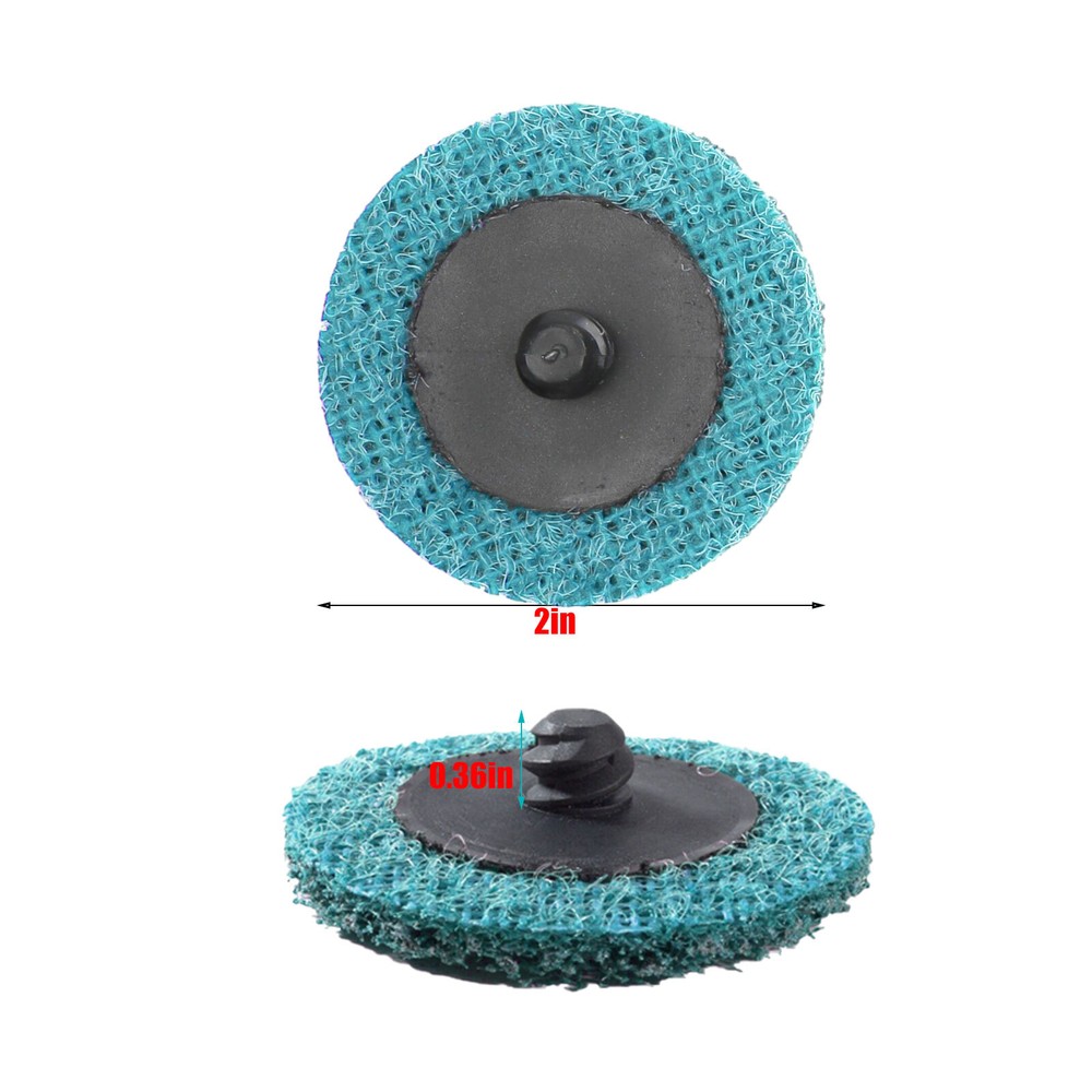 50Pc 2" Coarse/Medium/Fine Scotch Pads Roll Lock Surface Sanding Disc