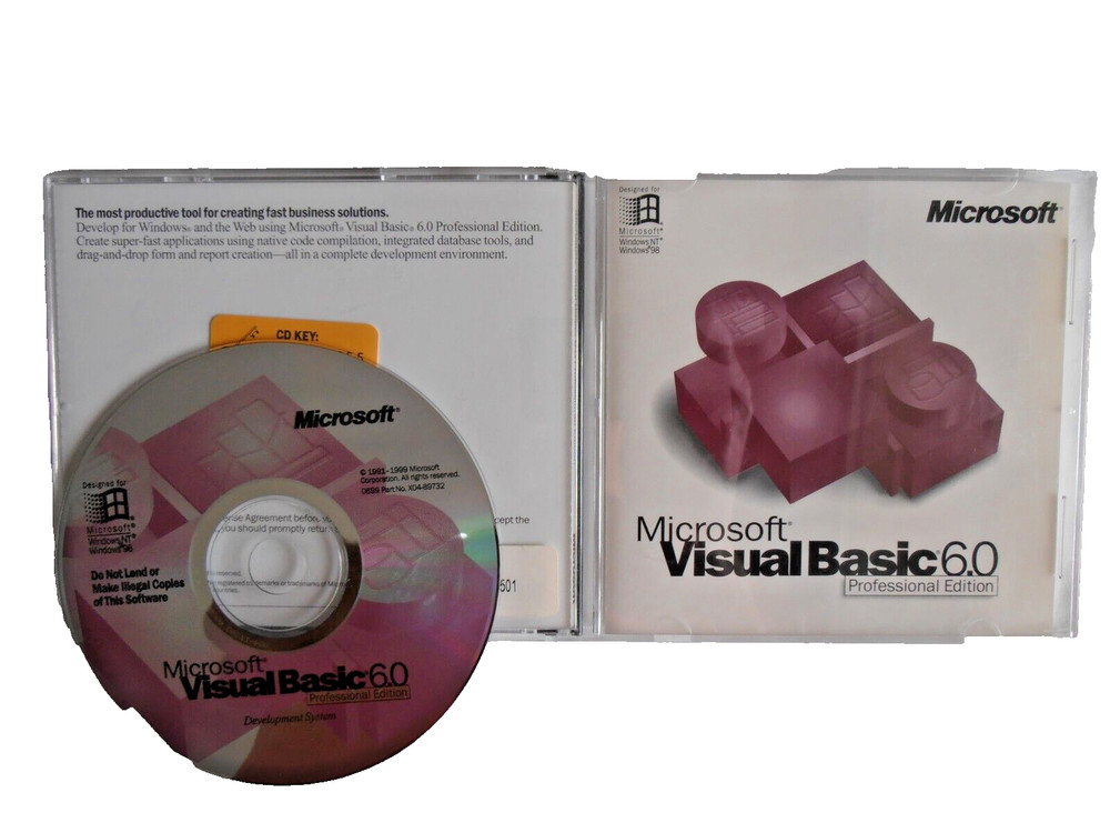 Microsoft Visual Basic 6.0 Professional 6 PRO FULLVER for Windows 11 203-00768