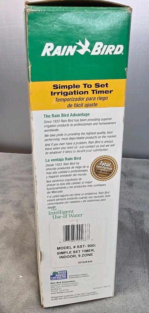 Rain Bird SST-900i Irrigation Timer Controller 9 Zone w/ Adapter Manual