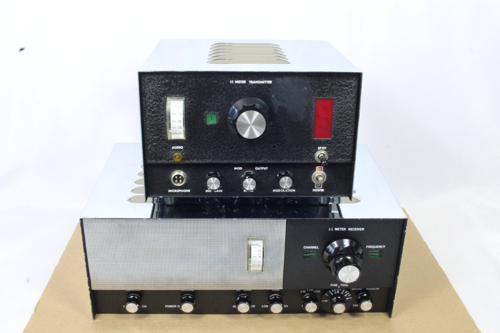 VINTAGE CUSTOM BUILD 11 meter BASE STATION RECEIVER & CB RADIO -UNBRANDED