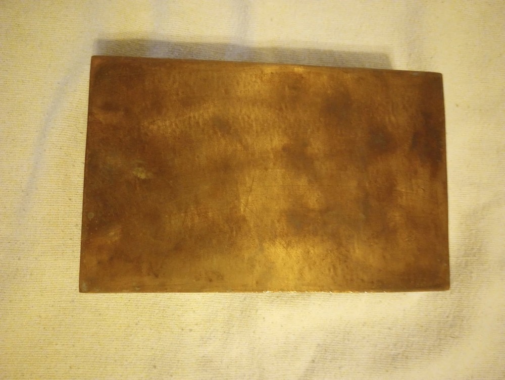 ANTIQUE EGYPTIAN SCENE COPPER BOX