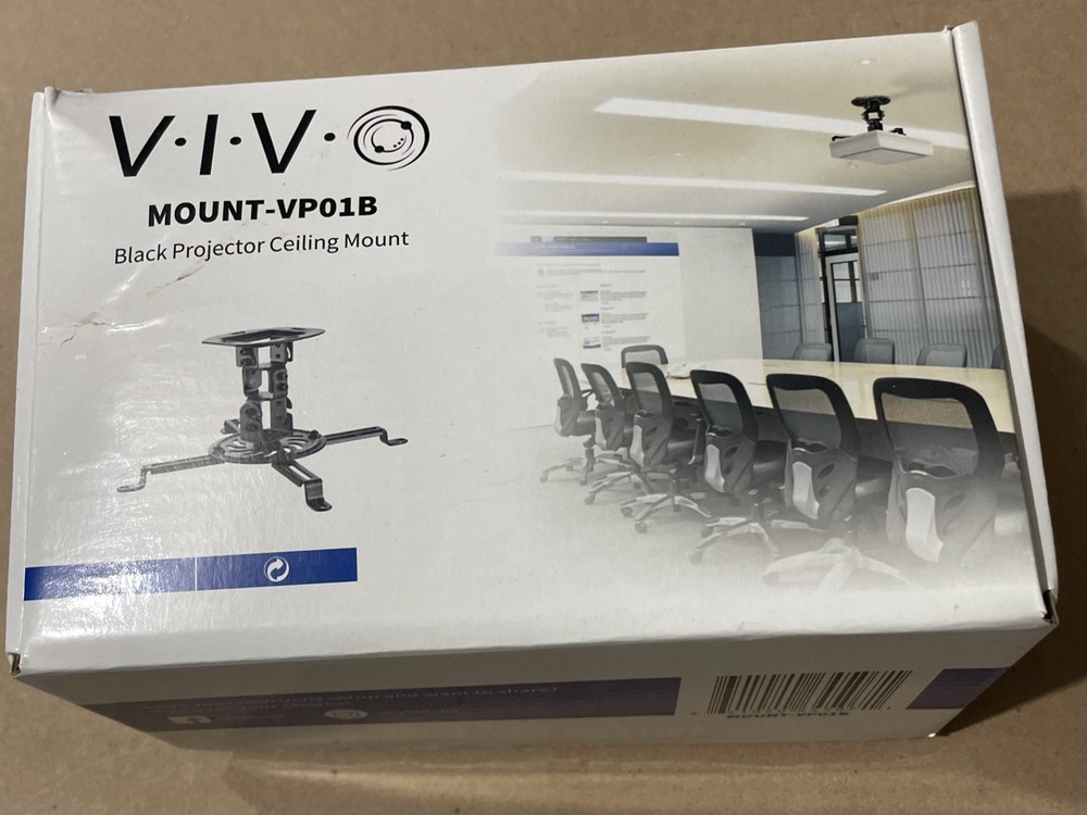 V I V Mount-VP01b Black Projector Ceiling Mount