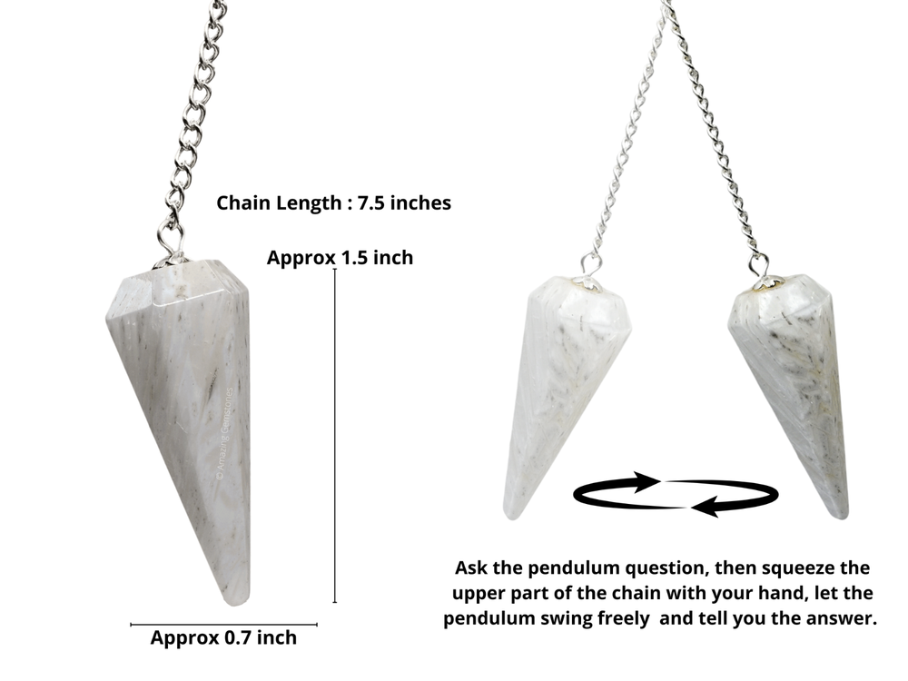 Scolecite Dowsing Crystal Pendulum