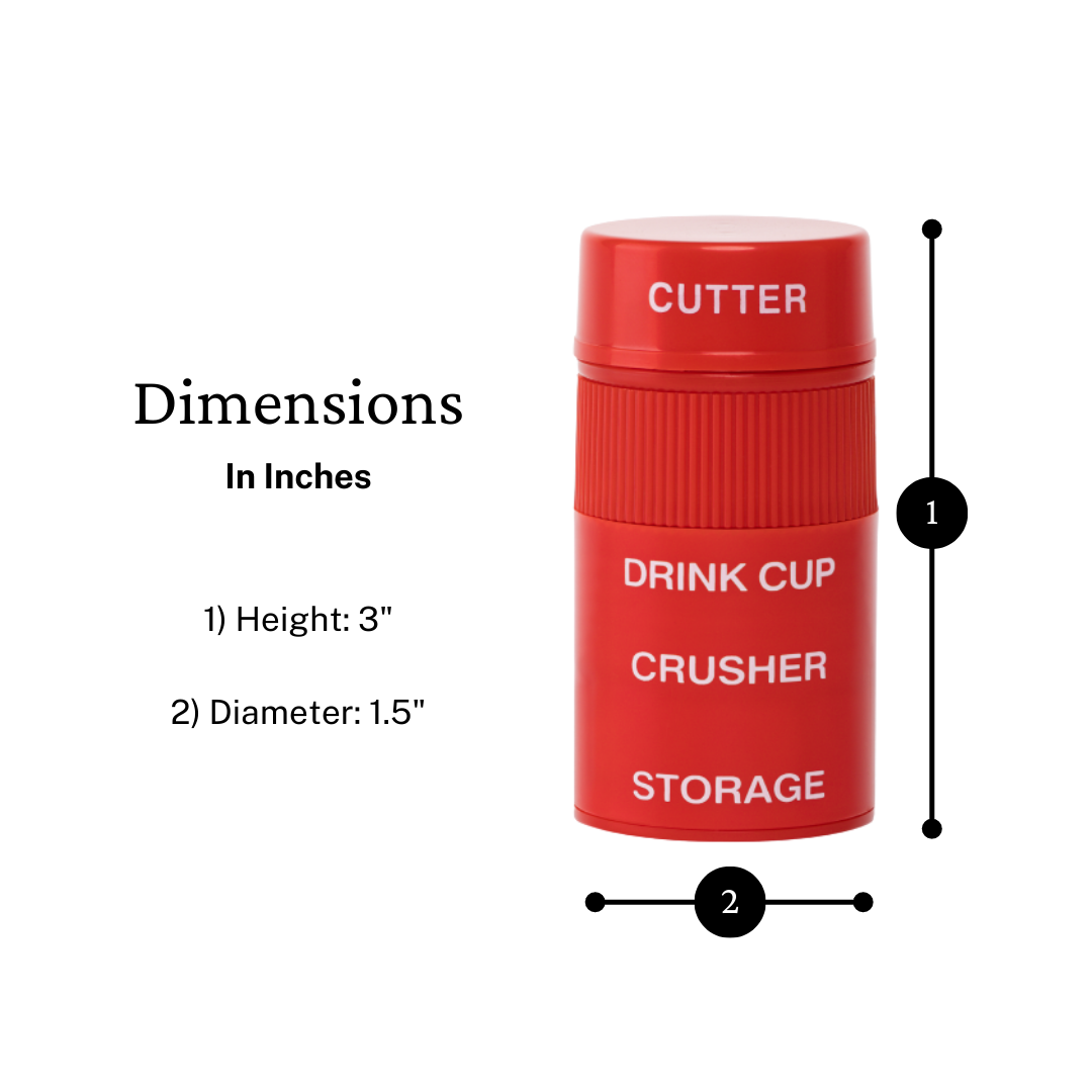 Pill Crusher Cutter and Grinder Combo with Drinking Cup Storage by easycare