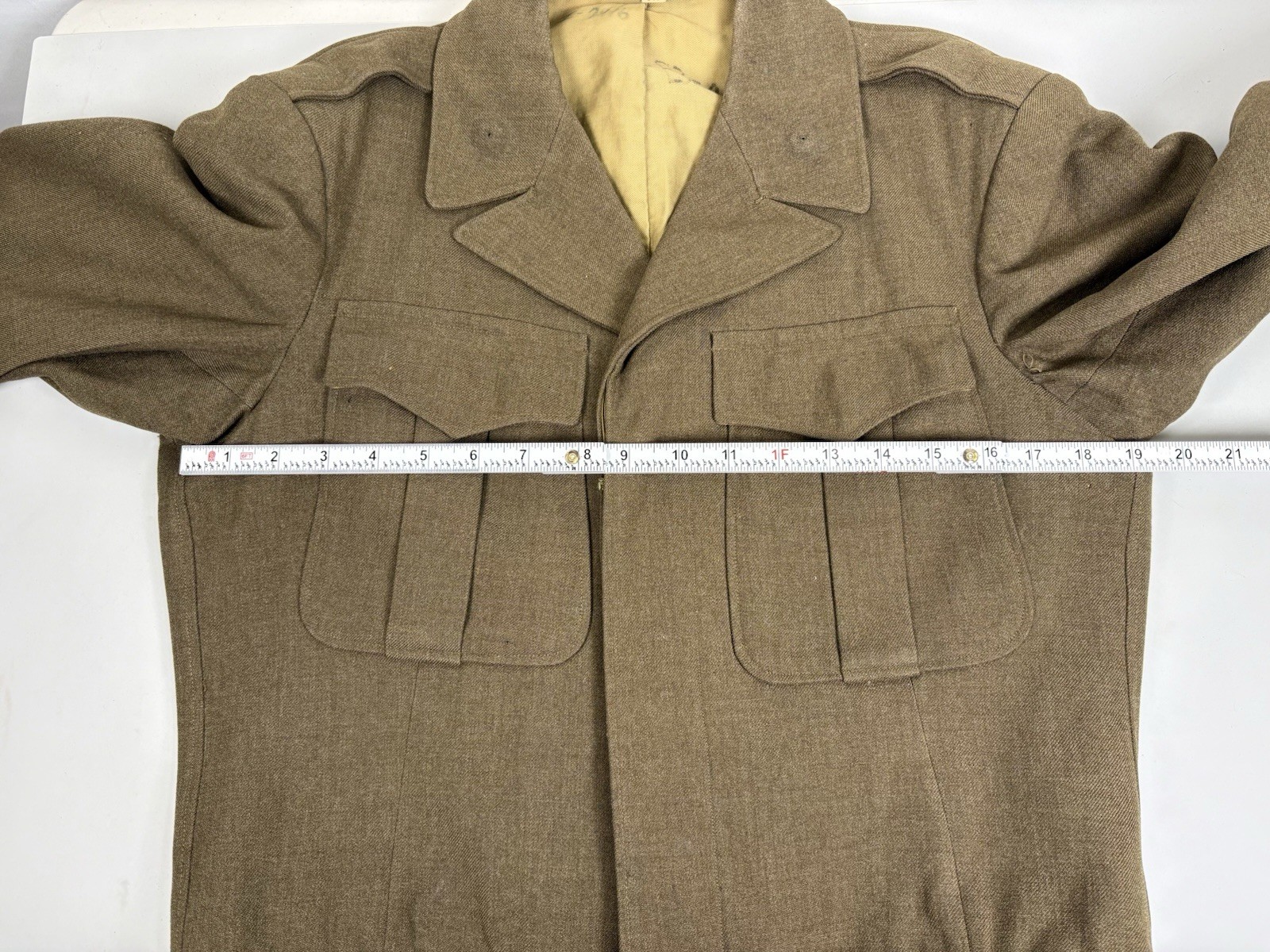 Named WWII 1944 Dated US Army Wool Ike Jacket 36S Original Manly Coats