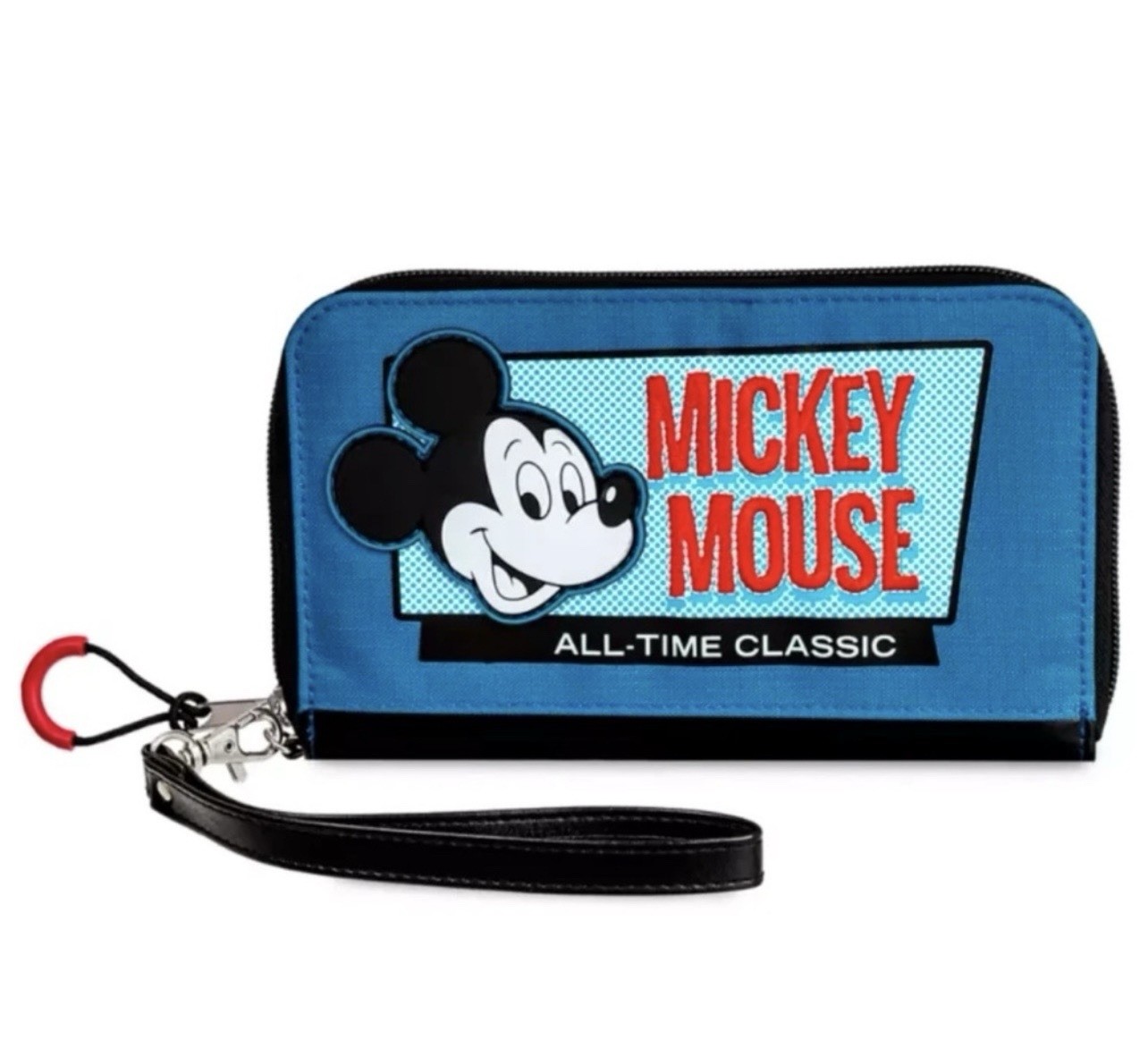 Disney Parks Blue Teal Mickey Mouse All-Time Classic Wristlet Wrist Wallet