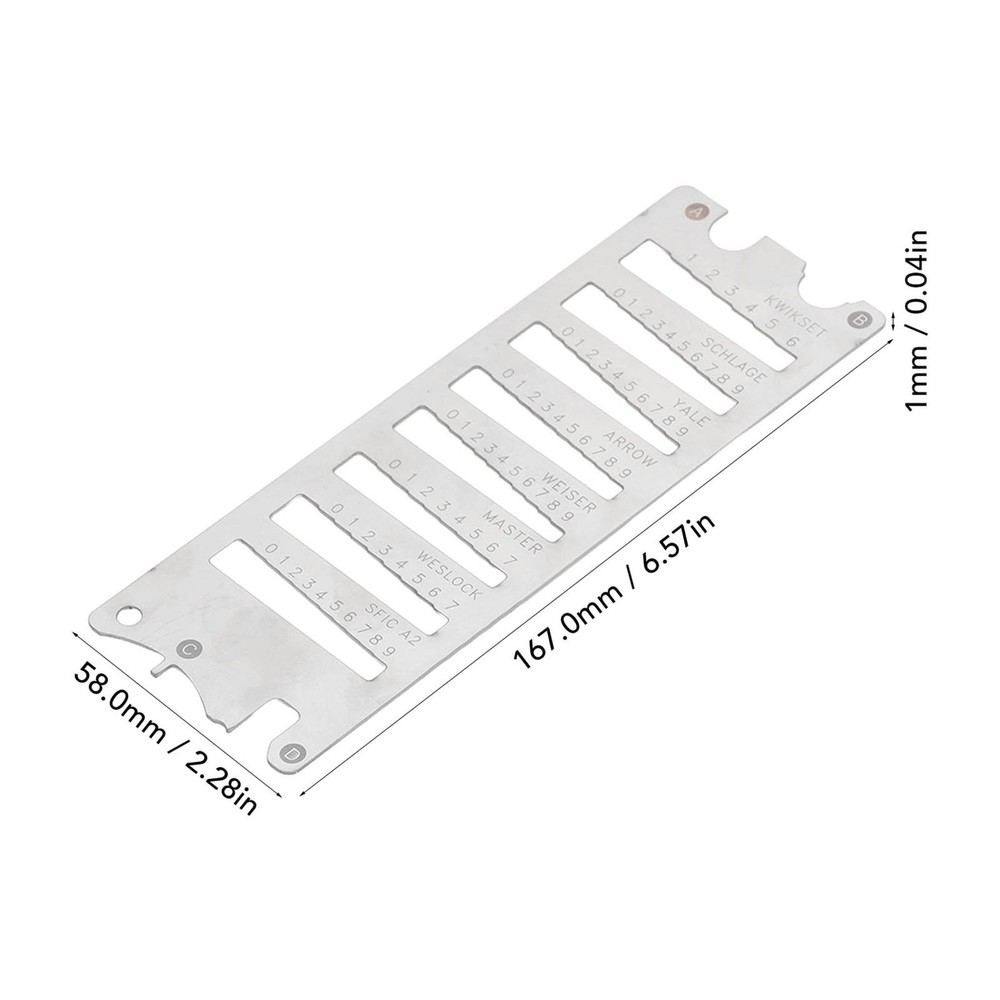 Portable Key Gauge Spring Steel Key Decoder Accuracy Key Gauge Tool Accessory