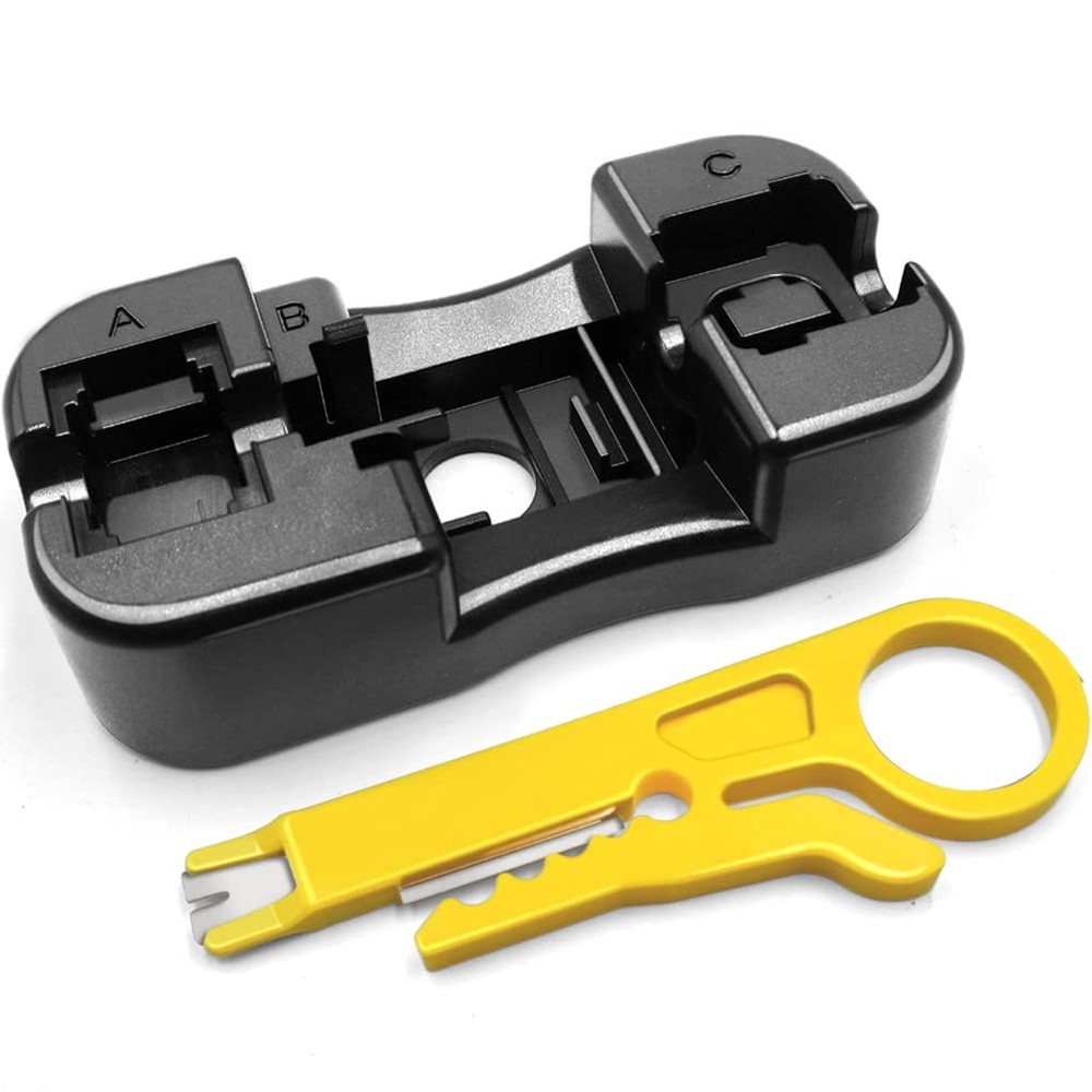 Keystone Jack Punch Down Stand and Small Plastic Punchdown Tool with Stripper