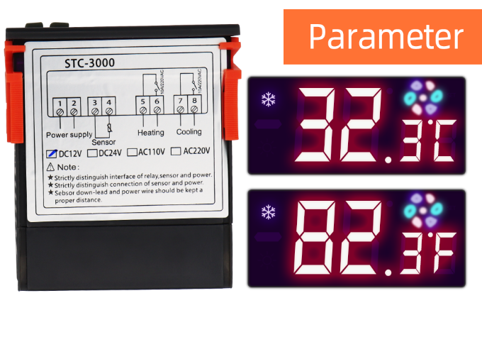 STC-3000 12V Digital Thermostat Temperature Controller Sensor Thermoregulator