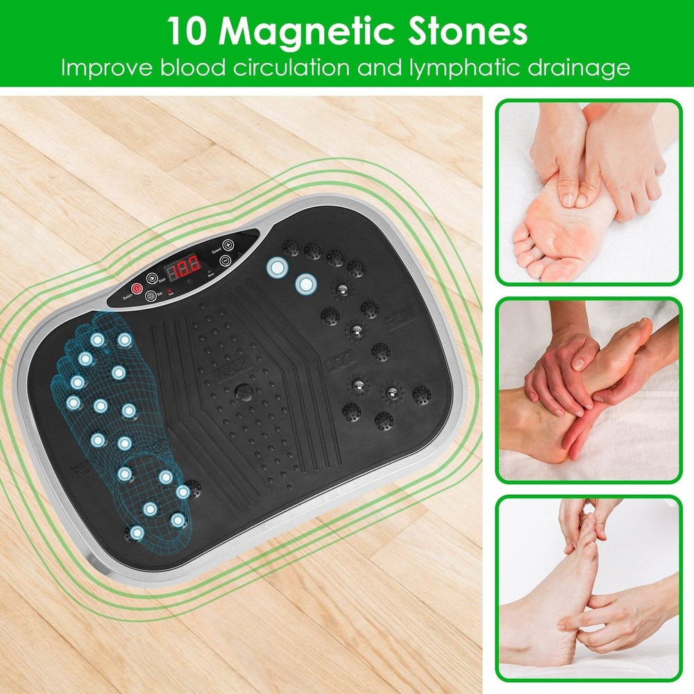 Vibration Plate Exercise Machine With Resistant Bands Remote Control Whole Body