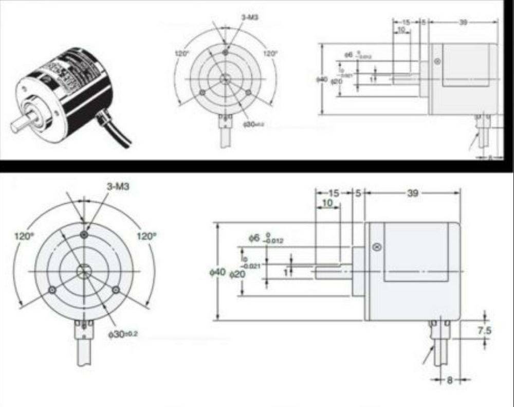 Omron 2000P Incremental Rotary Encoder 2000p/R E6B2-CWZ3E NIB-
