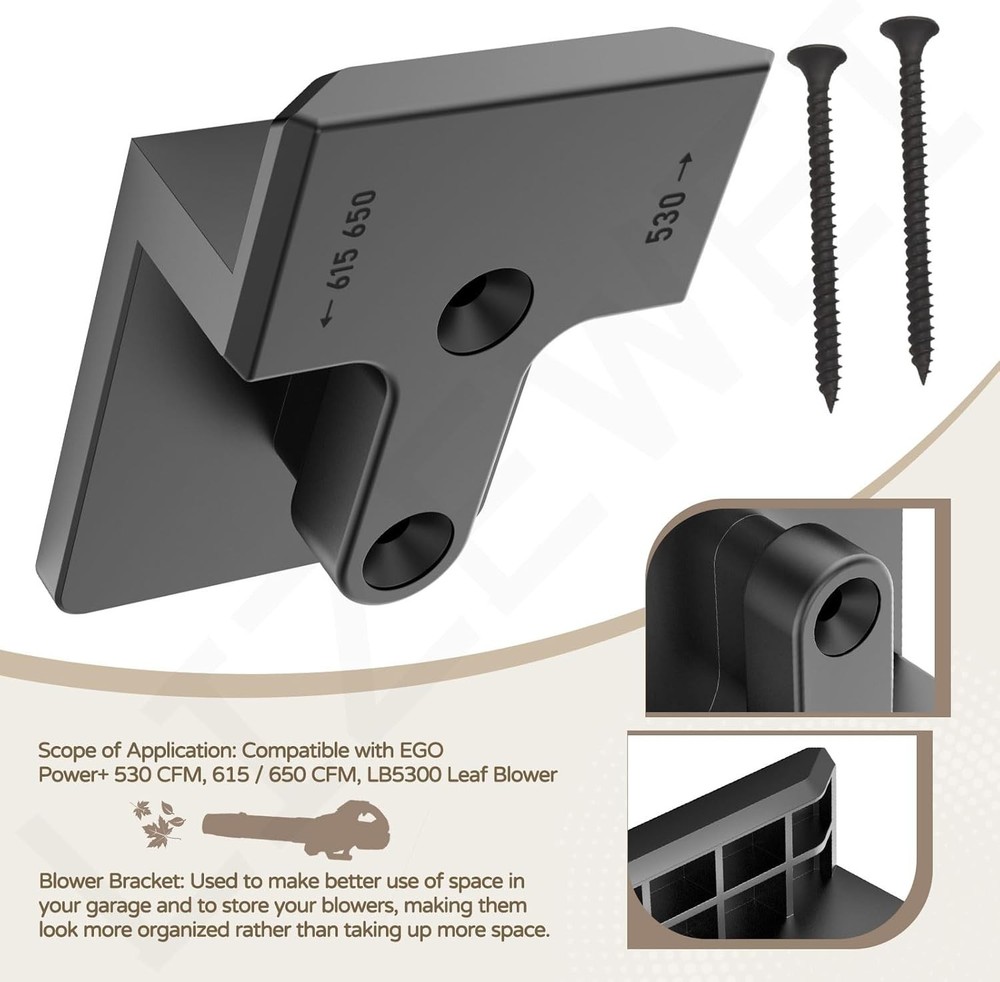 Plastic Wall Bracket for EGO Leaf Blowers - Maximize Your Garage Space