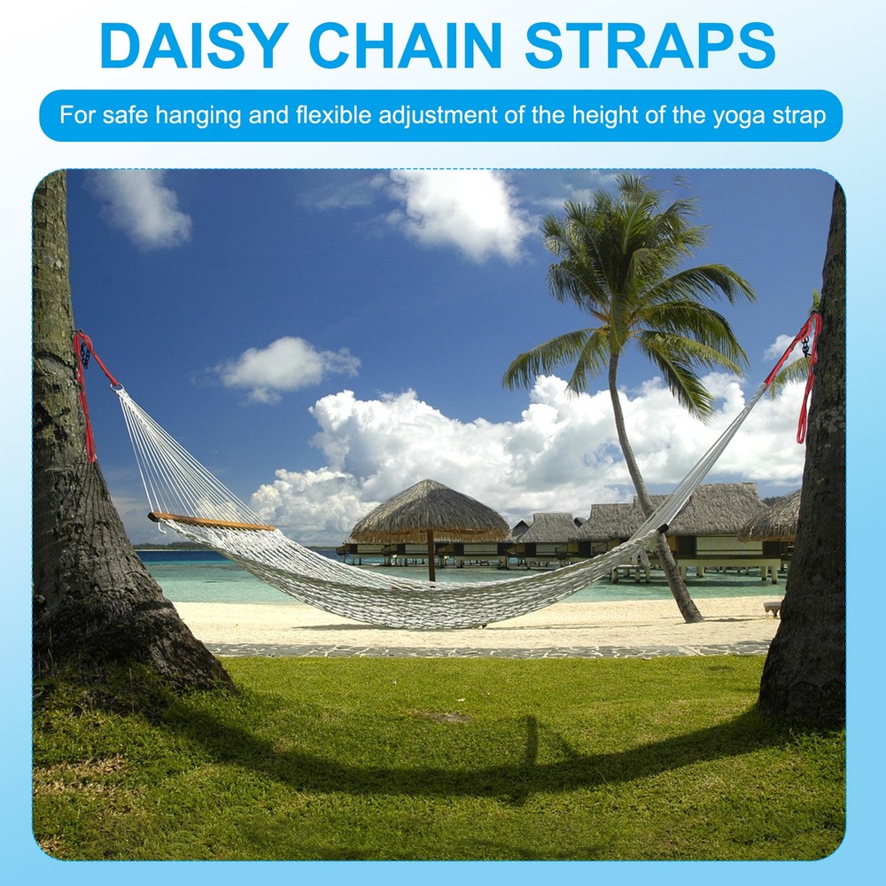 2Pcs Daisy Chain Strap Strong Climbing Strap Adjustable with 8 Loops Green