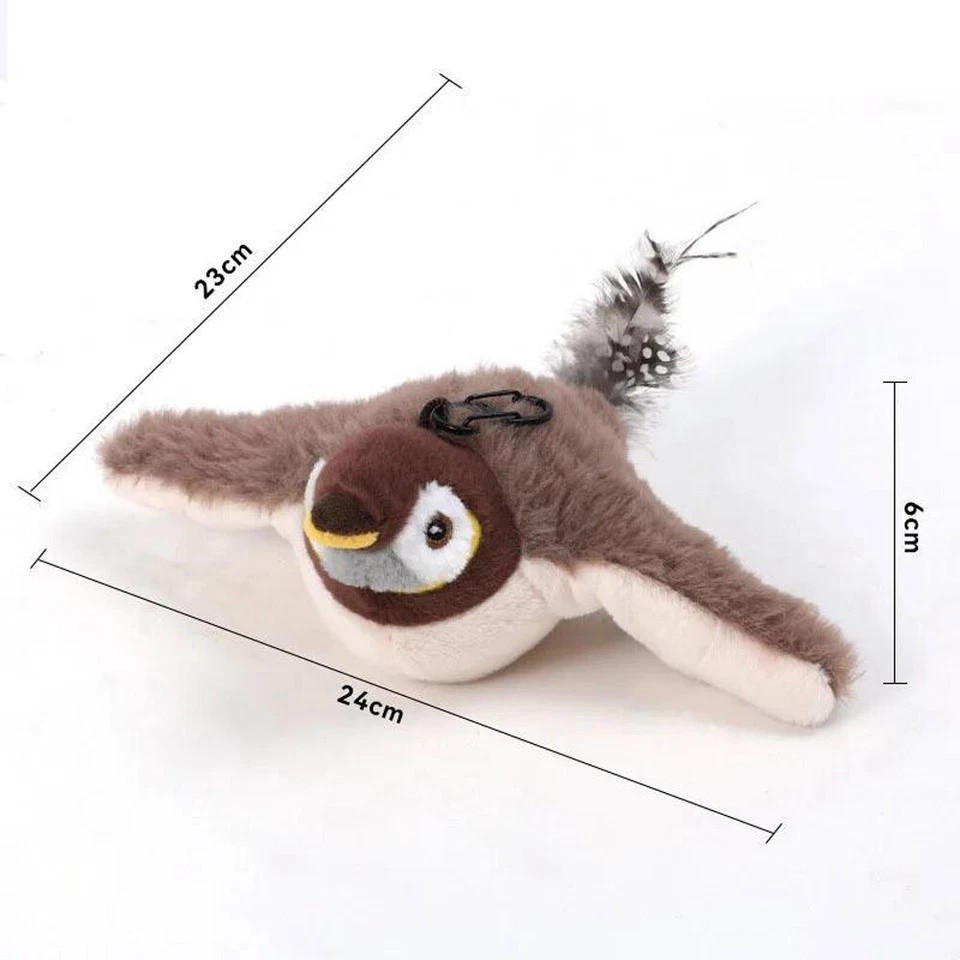 USB Interactive Flying Bird Cat Toys Electronic Pet Simulation Sparrow Toy US