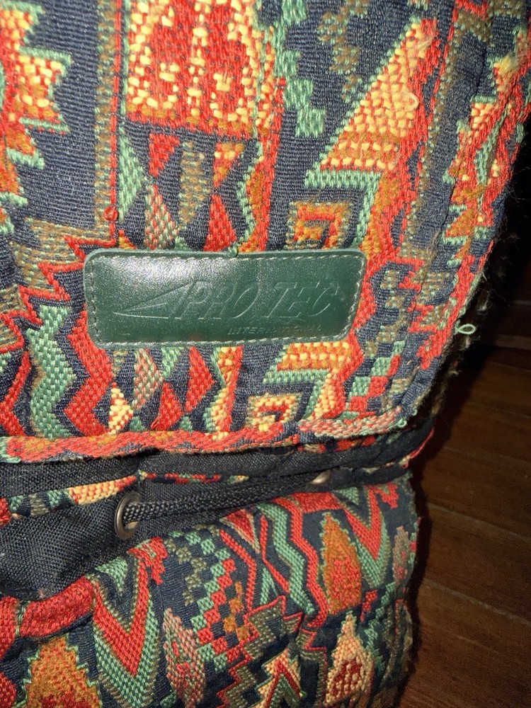 Vintage Apro Tec Djembe Drum Gig Bag Backpack Tapestry Pattern Padded Rasta