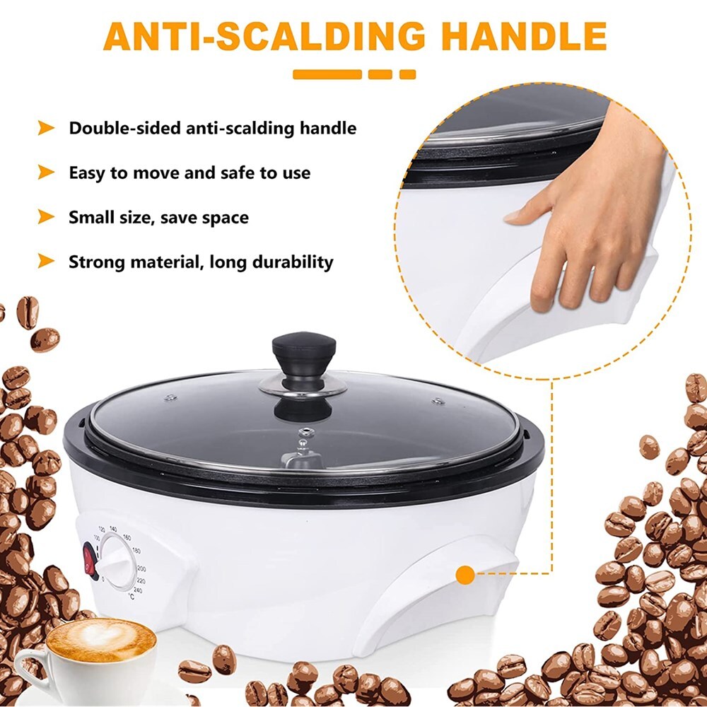 Coffee Roaster Electric Coffee Bean Roaster 0-240℃ Temperature Adjust & Timer